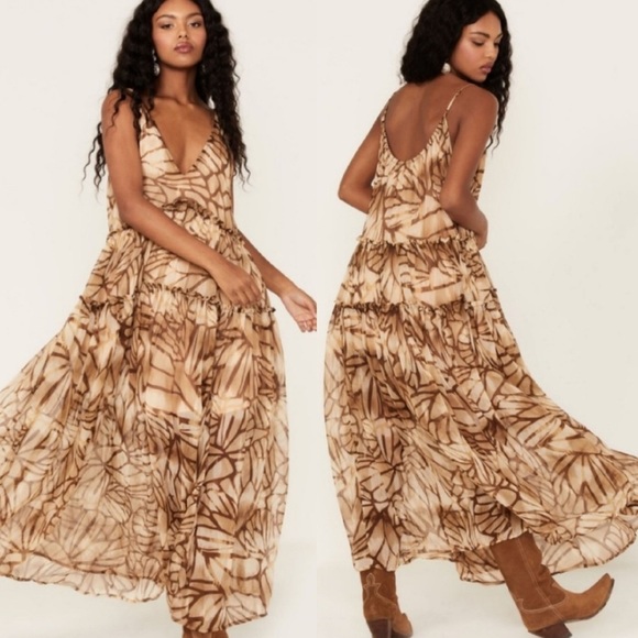 Free People Dresses & Skirts - NWT Free People Julianna Maxi Dress In Sand Combo Sz M